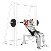 Animación de smith machine incline tricep extension