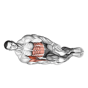 Animación de bodyweight side lying biceps curl