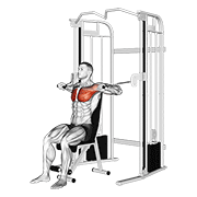 Animación de cable seated chest press