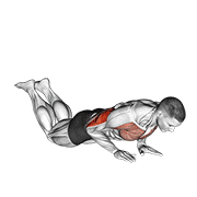 Animación de close-grip push-up (on knees)