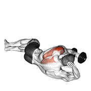 Animación de dumbbell lying on floor rear delt raise