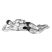 Animación de dumbbell lying pronation on floor