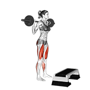 Animación de barbell squat jump step rear lunge