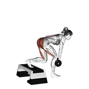 Animación de dumbbell single leg deadlift with stepbox support