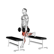 Animación de dumbbell step-up split squat