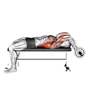 Animación de ez bar lying bent arms pullover
