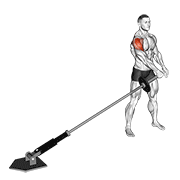 Animación de landmine lateral raise