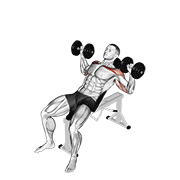 Animación de dumbbell incline alternate press