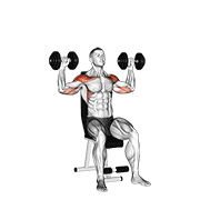 Animación de dumbbell seated alternate shoulder