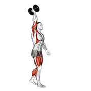 Animación de dumbbell single arm overhead carry