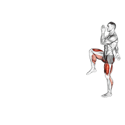 Animación de walking high knees lunge
