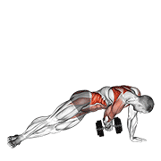 Animación de dumbbell side plank with rear fly