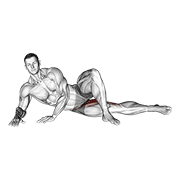 Animación de side lying hip adduction (male)